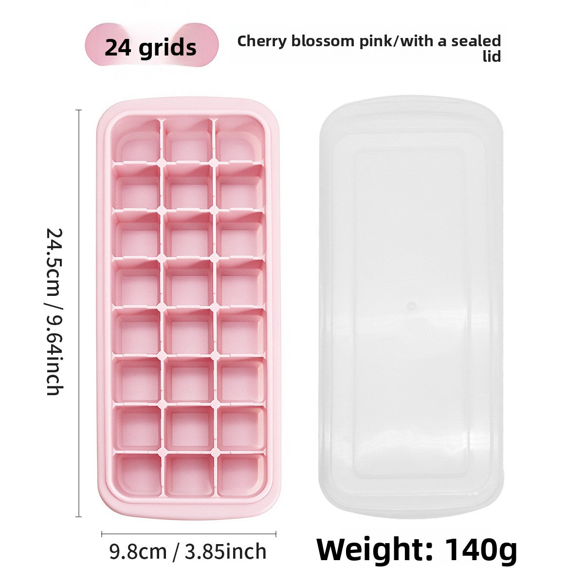 Food Grade Silicone Ice Cube Mold with Lid, Flexible Quick-Freeze Ice Tray, Easy-Release Design
