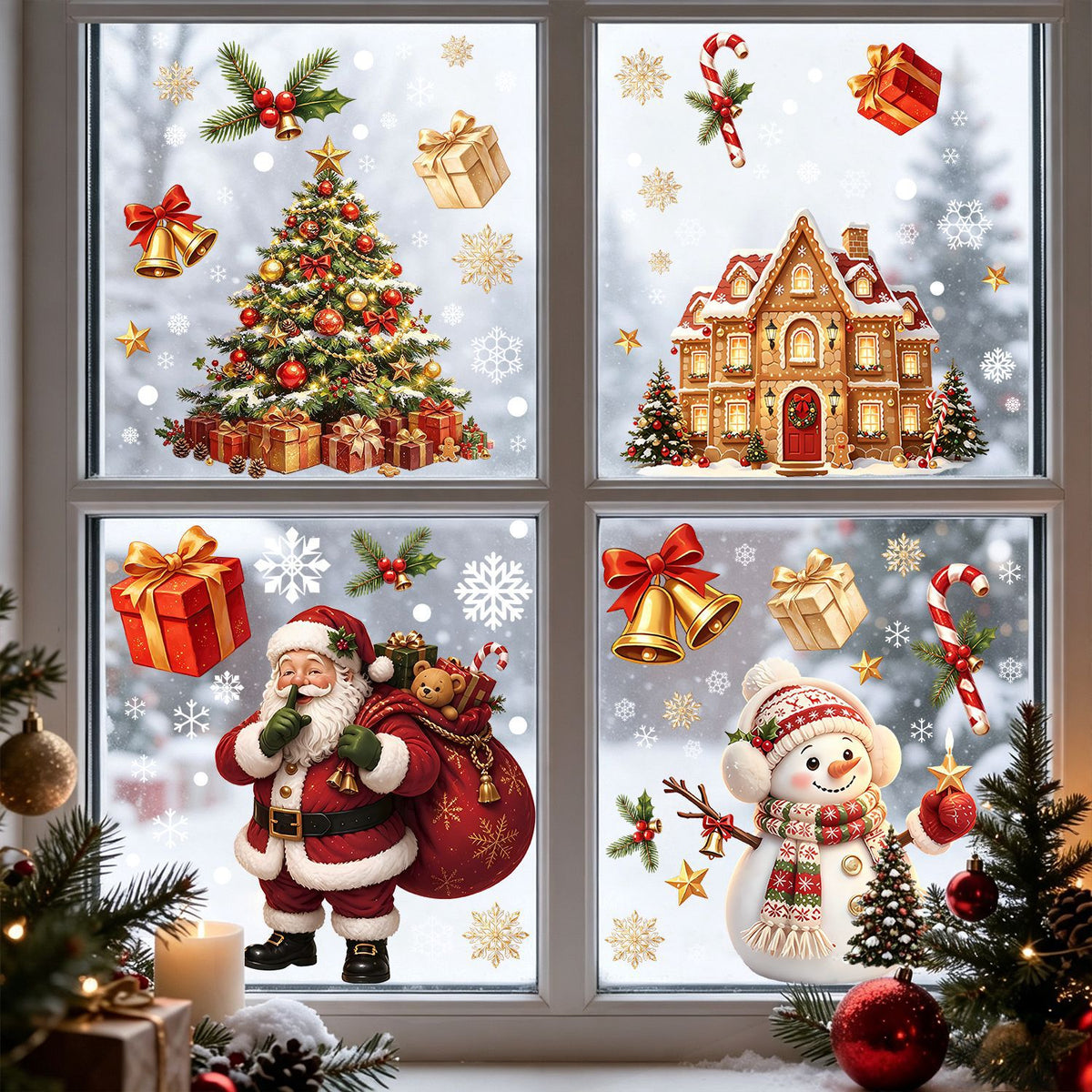 Christmas electrostatic window stickers