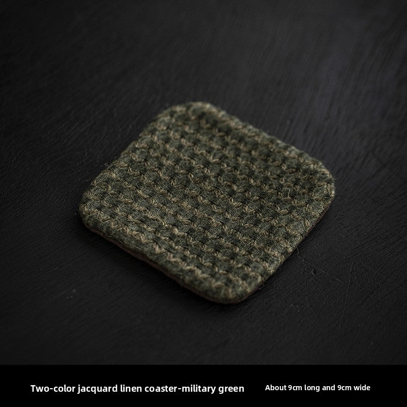 Handmade Plant-Dyed Reversible Linen Tea Coasters
