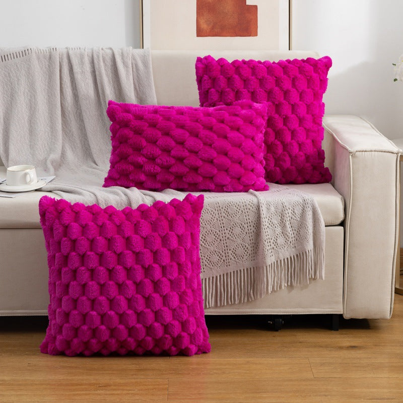 Woven Snowflake Velvet Solid Pillow Cushion Cover