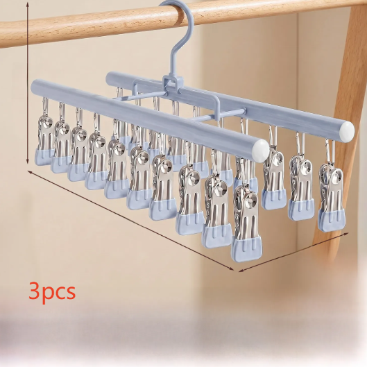 Double-row multi-clip sock drying rack