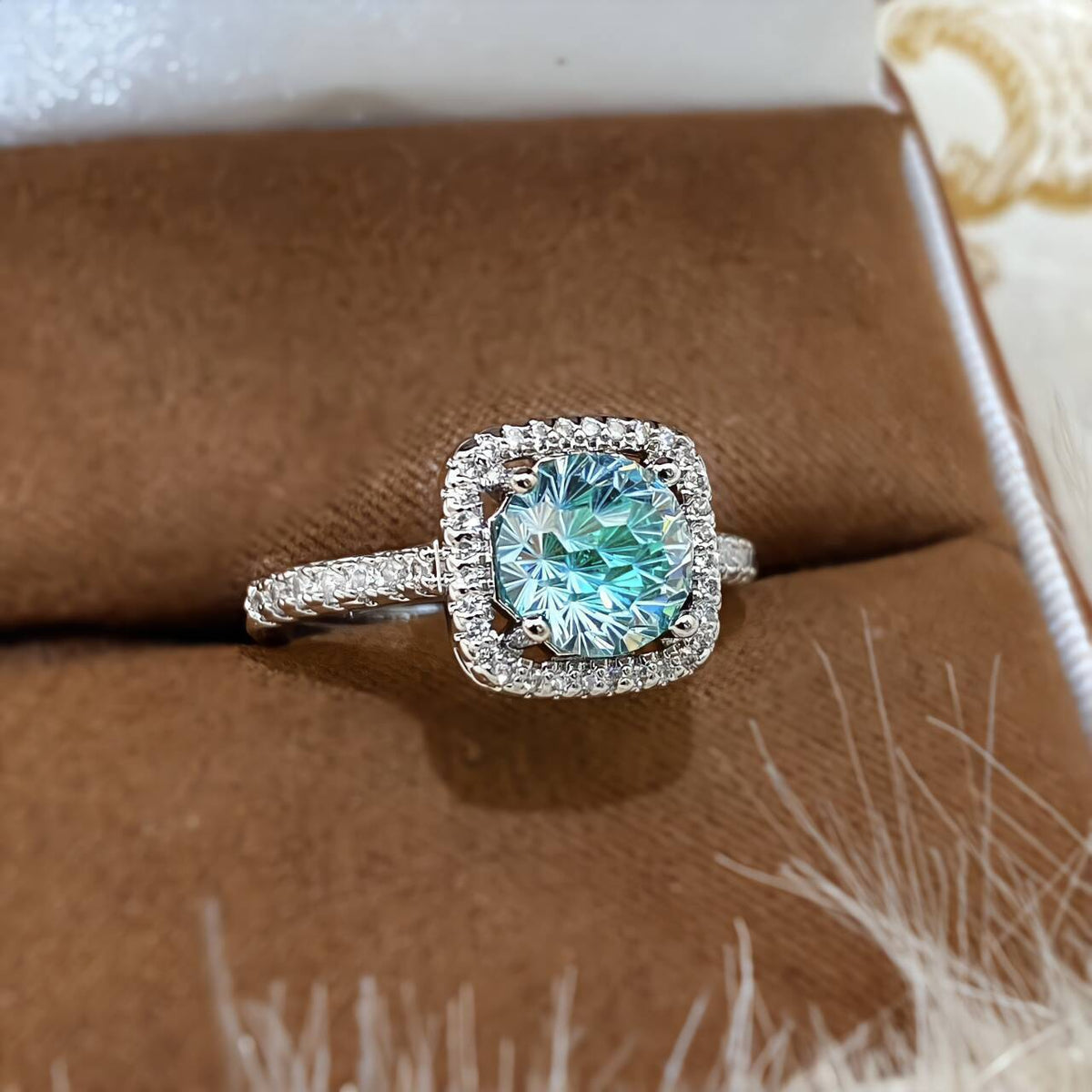 Six-Claw Simulated Diamond Ring