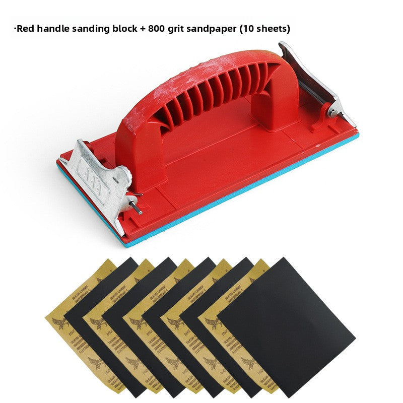 Semi-Circular Corner Sandpaper Holder with Self-Adhesive Base