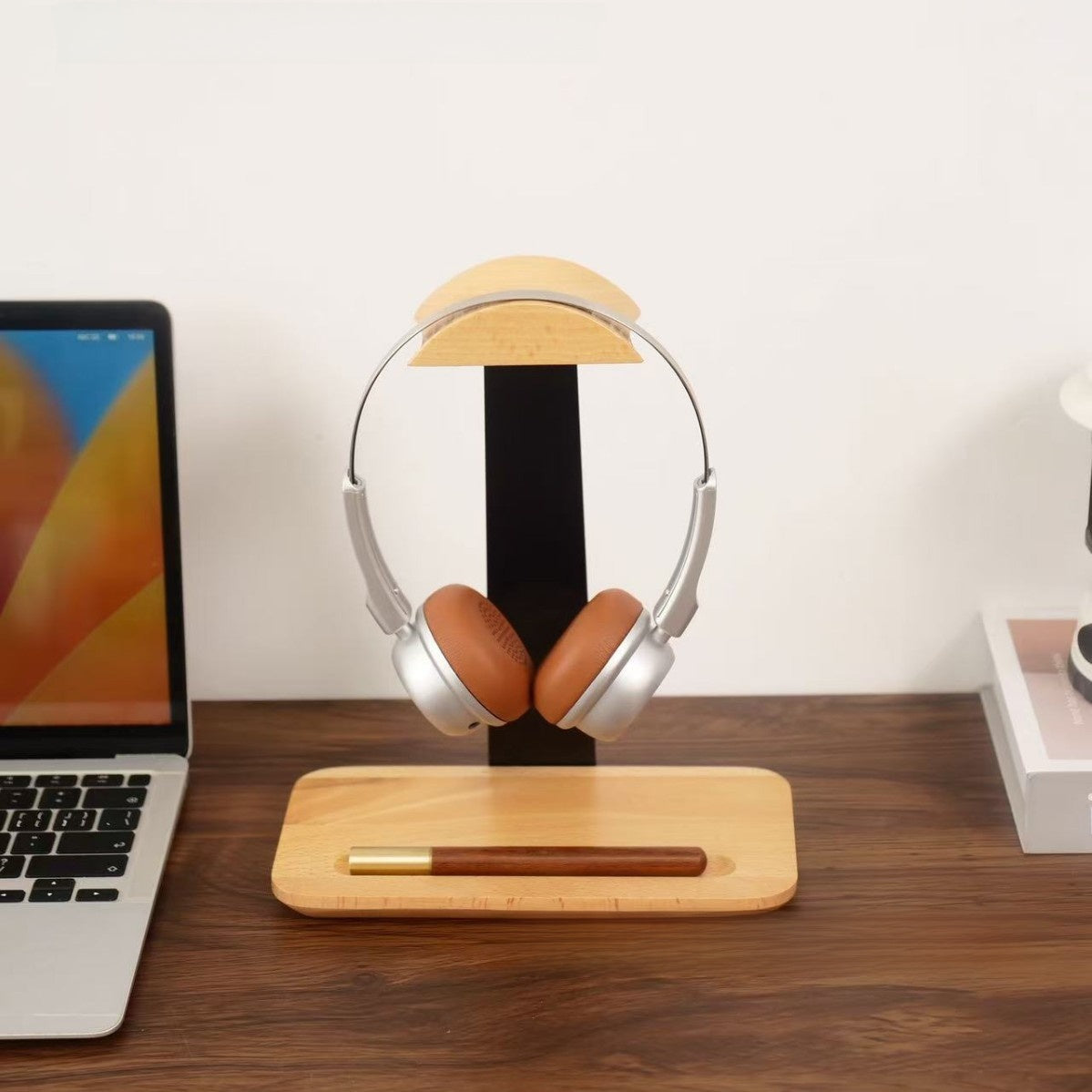 Wooden and Iron Headphone Stand