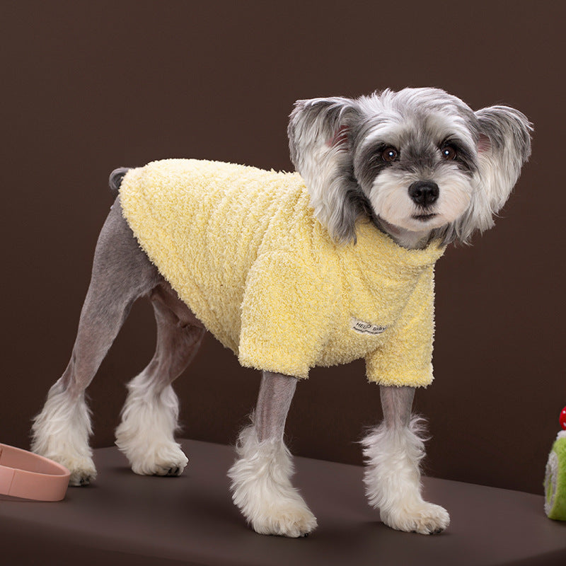 Cute Striped Fleece-Lined Dog Sweater