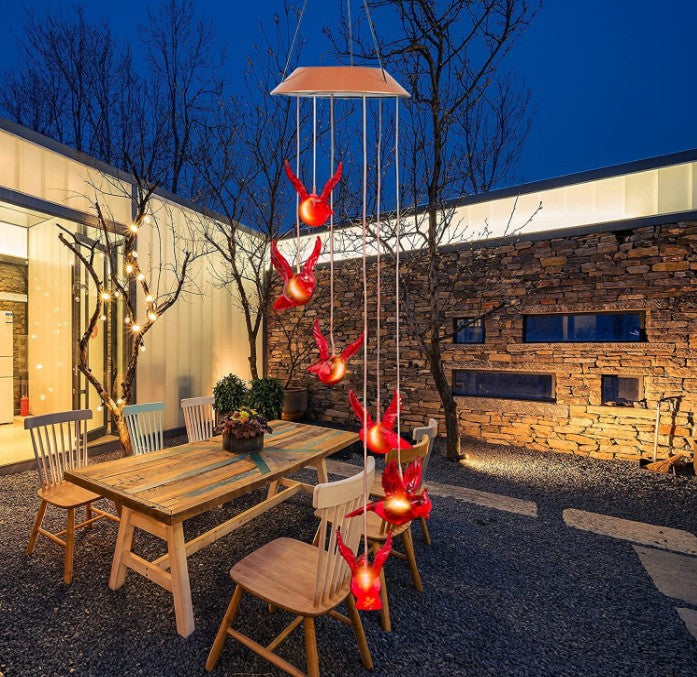Solar butterfly wind chime lamp