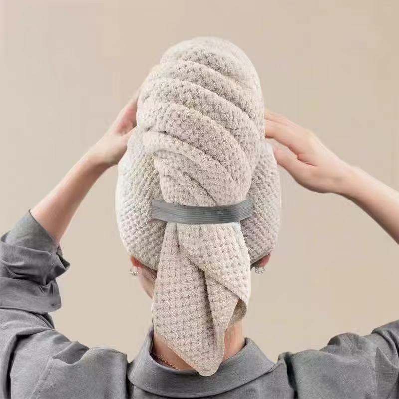 Ultra-Fine Fiber Quick-Dry Hair Wrap Cap with Elastic Band
