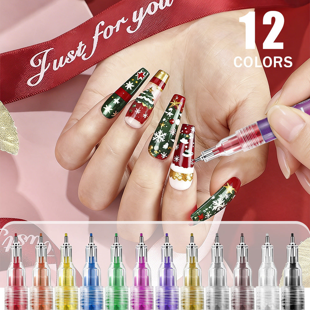 Nail Art Paint Pens 12-Color Set