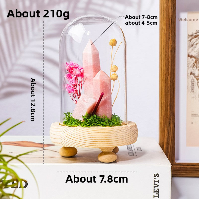 Handmade Crystal Bonsai with Glass Dome