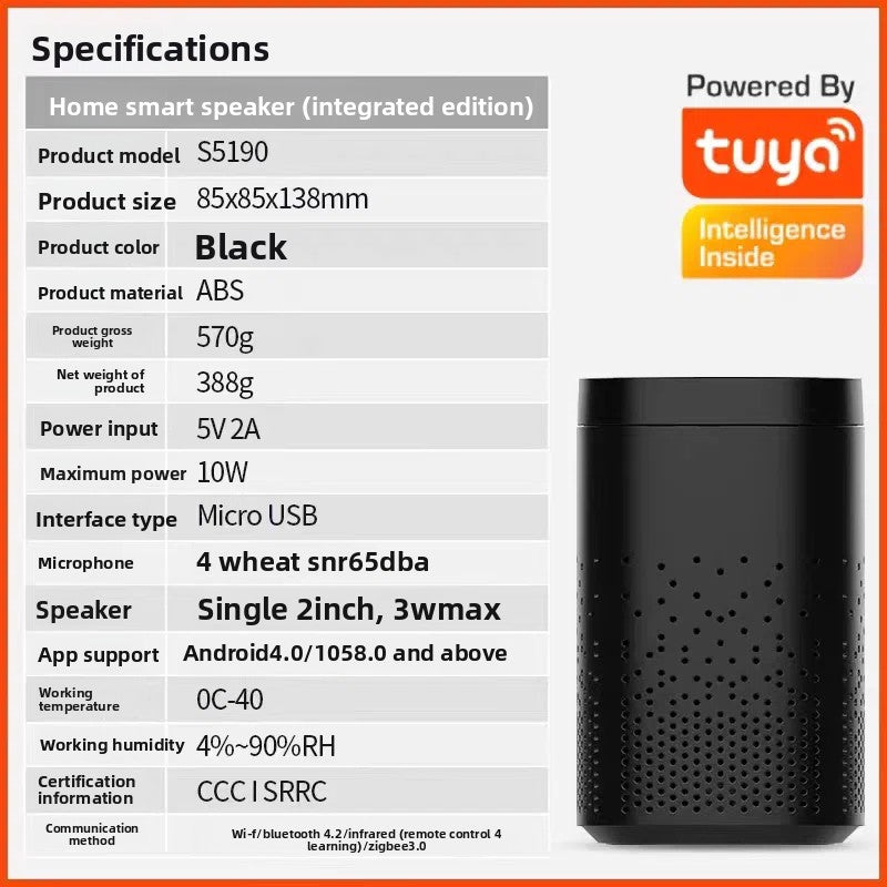 Smart Home Assistant Speaker with Voice Control and IR Remote