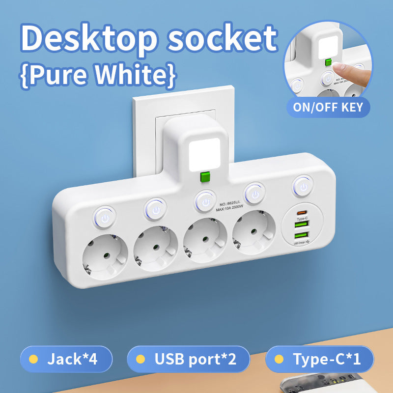 European Standard USB-C Power Socket Strip
