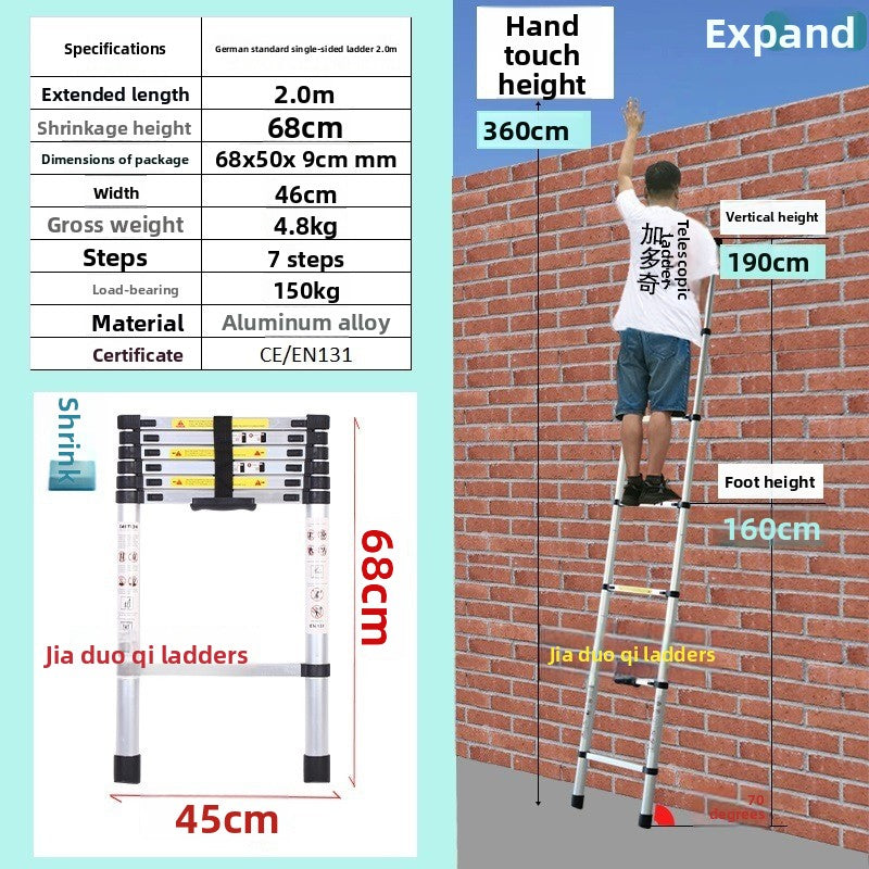 Aluminum Telescopic Folding Ladder