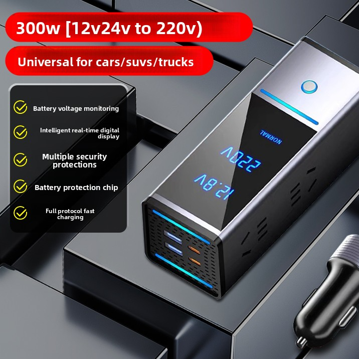 Car Charger Inverter Converter 12V 24V to 220V Socket with Fast Charging