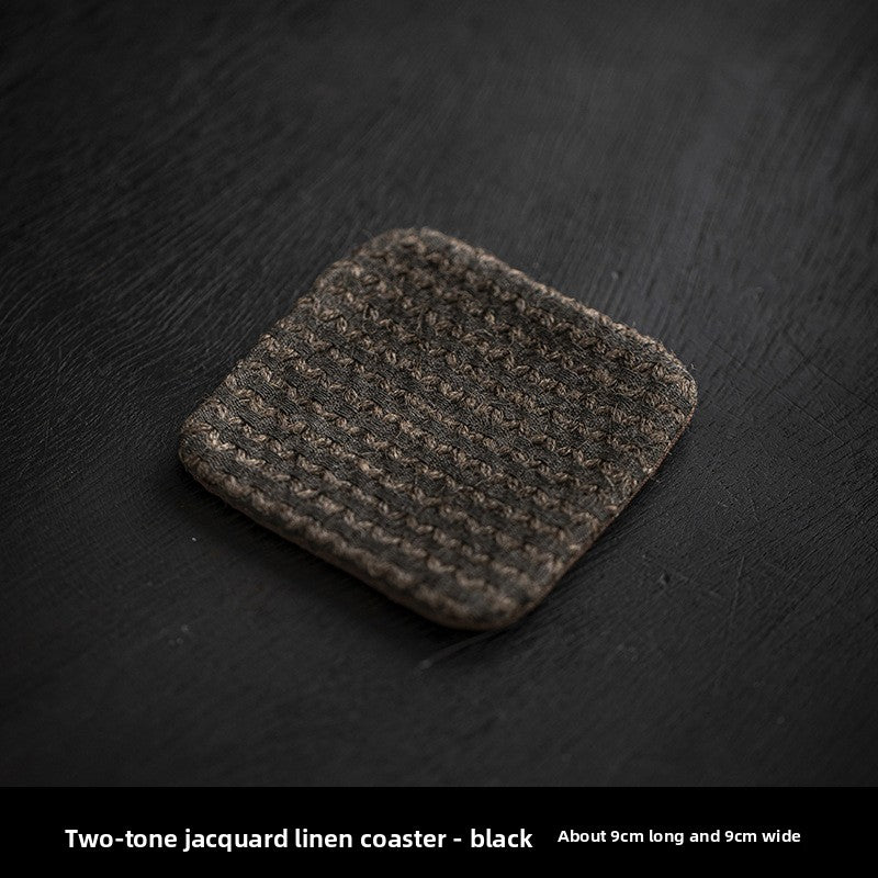 Handmade Plant-Dyed Reversible Linen Tea Coasters