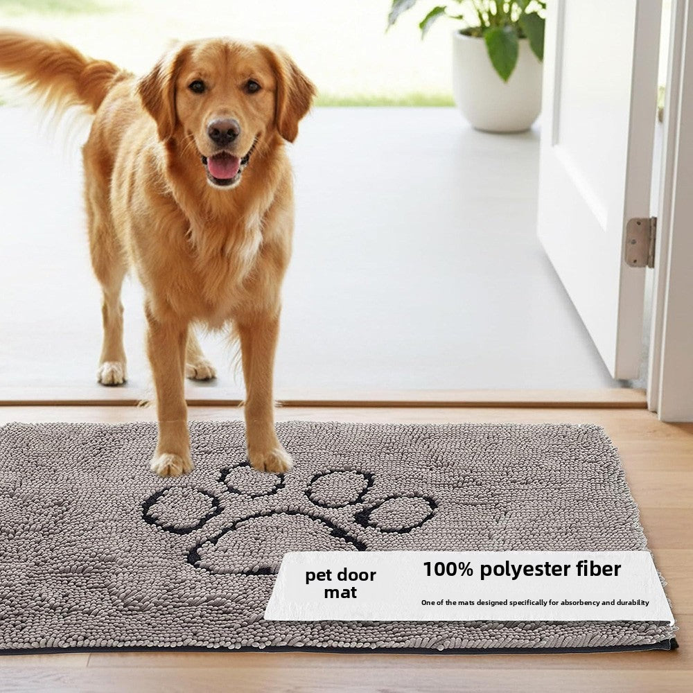 Soft Chenille Embroidered Dog Mat Water Absorbent Non-Slip Quick-Dry