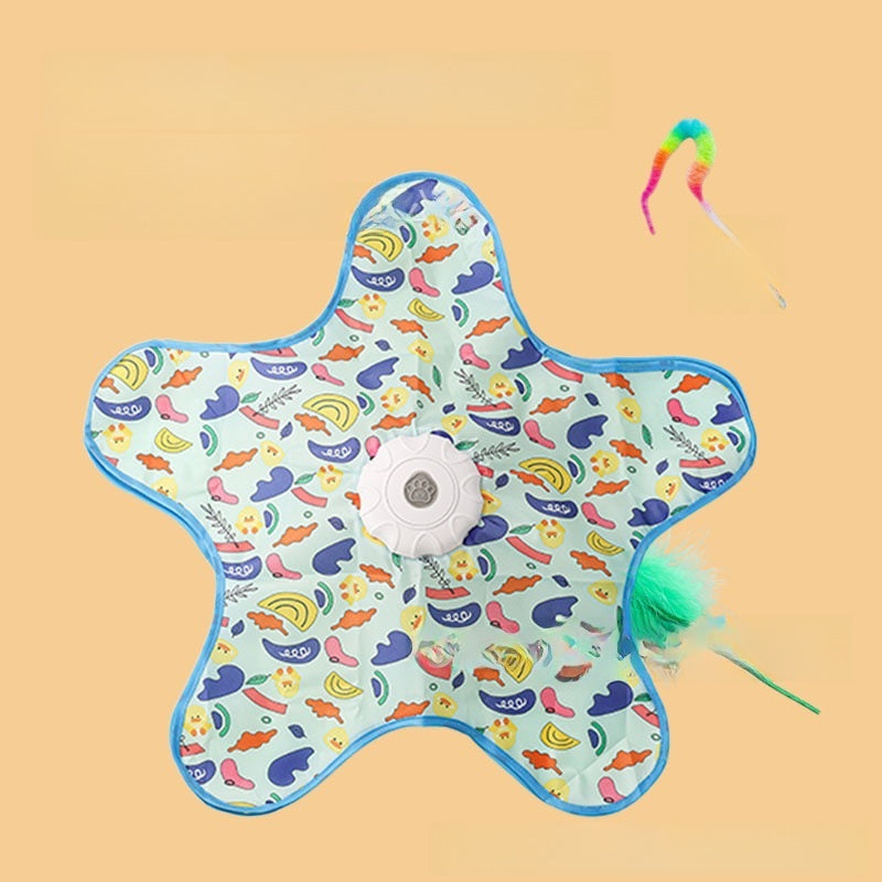 Automatic Interactive Cat Play Toy with Feather Teaser