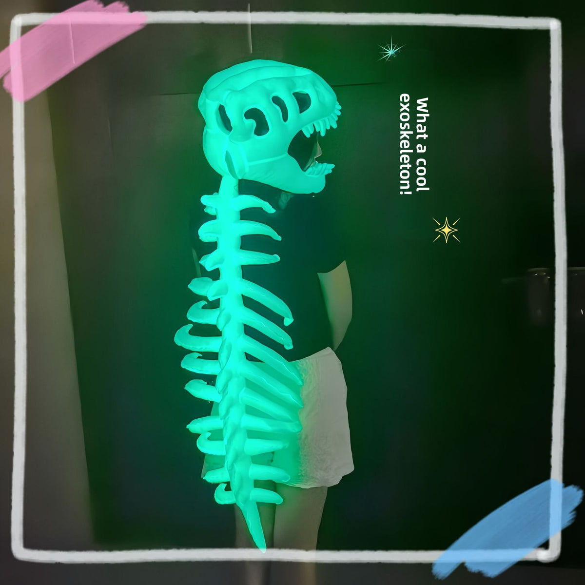Halloween glow-in-the-dark dinosaur skeleton headgear
