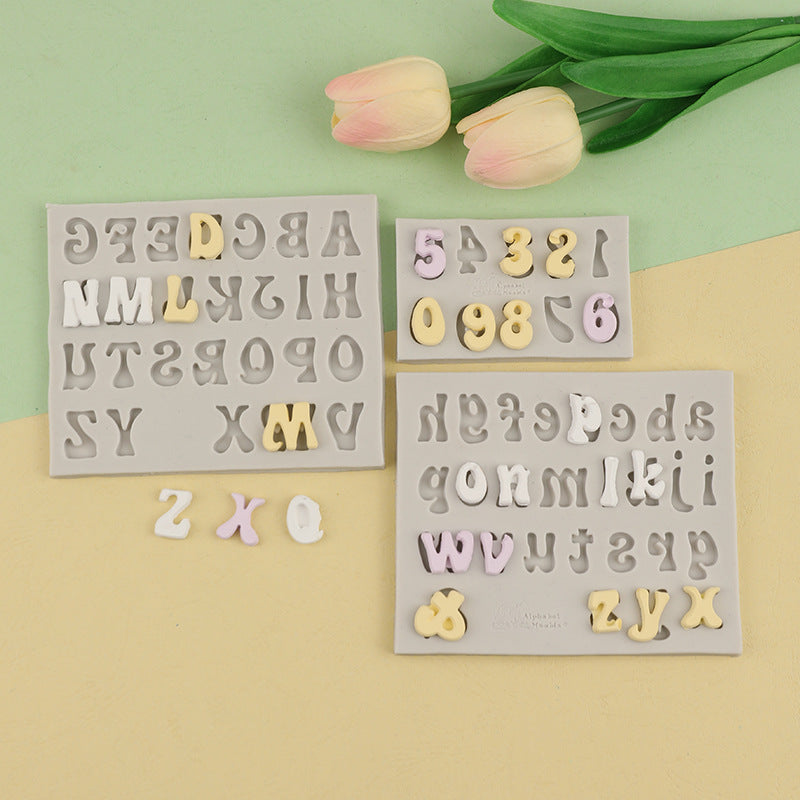 DIY Liquid Silicone Letter Number Mold for Baking Cake Chocolate Fondant Clay