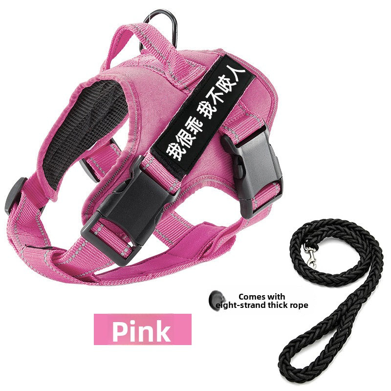 Dog walking vest-style chest harness