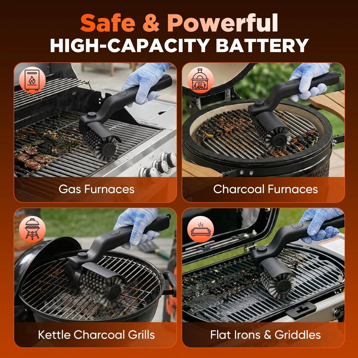 Electric Grill Cleaning Brush for Outdoor Barbecue and Kitchen