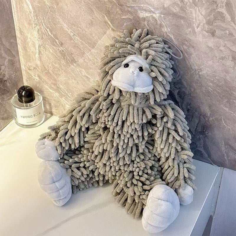 Cute 3D Chenille Doll Hand-Wiping Ball Super Absorbent Hanging Towel for Kitchen Bathroom