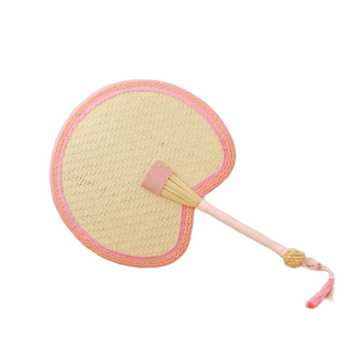 Handcrafted Mini Round Bulrush Leaf Fan