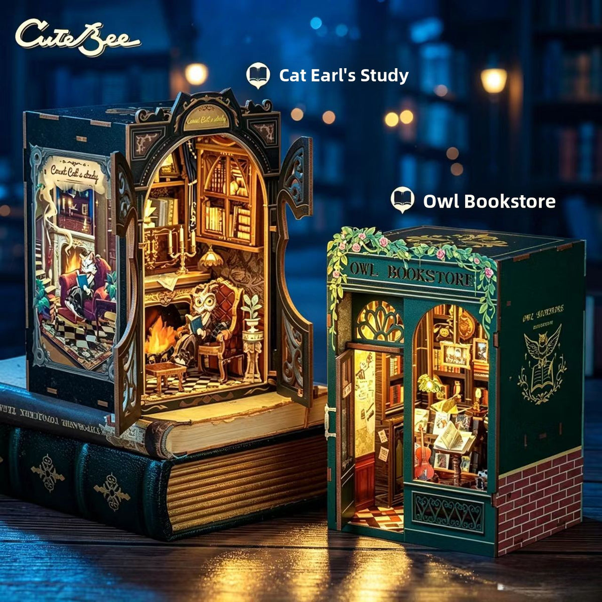 Handmade Miniature Bookstore DIY Bookends