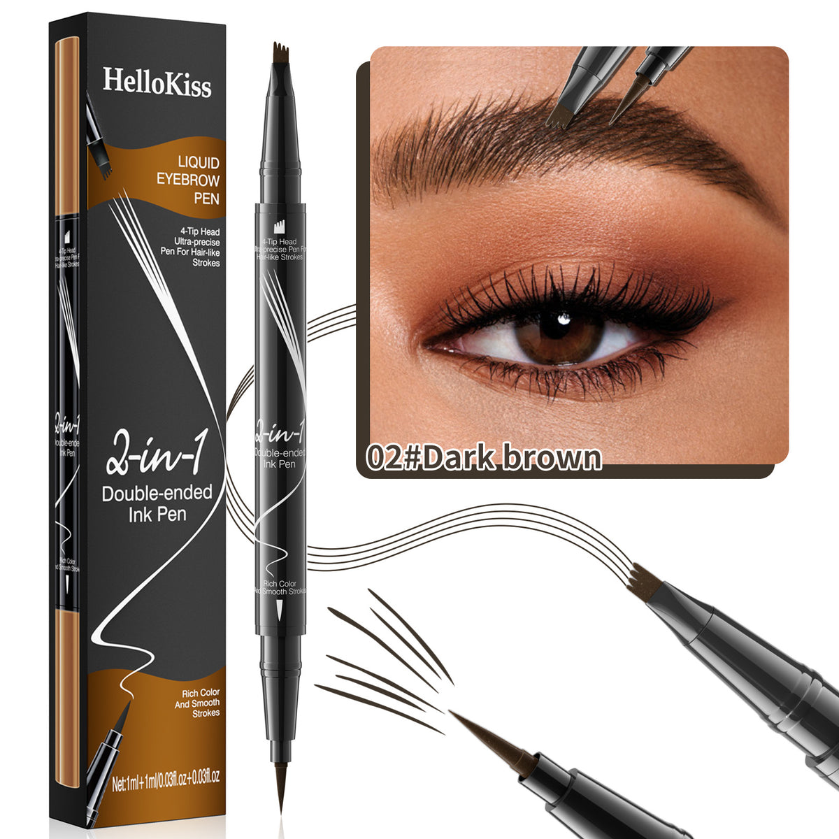 Four-Tip Microblading Eyebrow Pencil