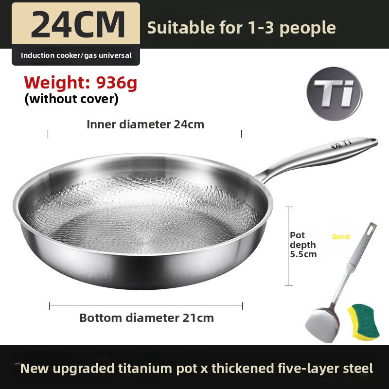 Pure Titanium Non-Stick Frying Pan with Hammer Pattern