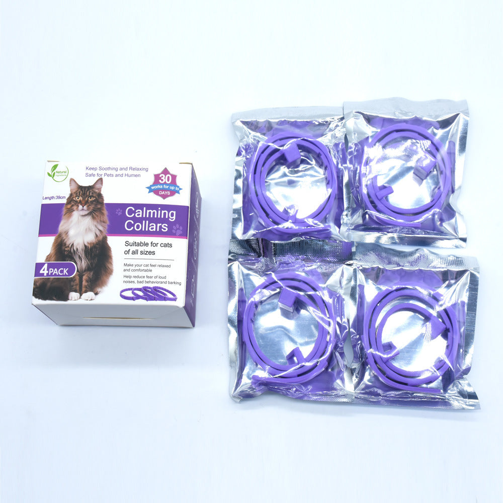 4-Pack Pet Anxiety Relief Soothing Calming Collar for Cat and Dog