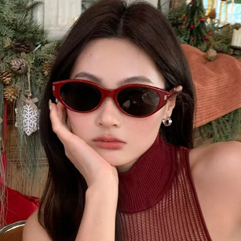 Retro small frame cat-eye folding sunglasses