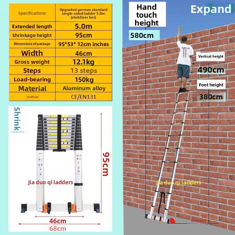 Aluminum Telescopic Folding Ladder