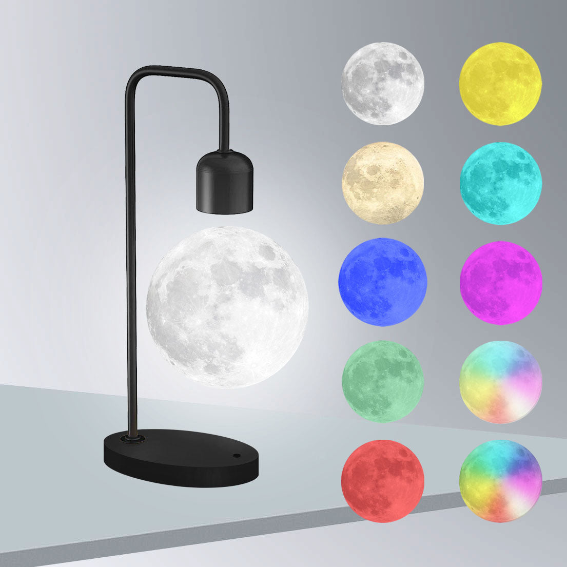 Magnetic Levitation Moon Lamp with Wireless Charging