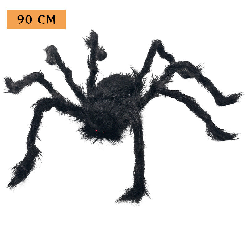 Realistic Halloween Spider and Web Decor Set