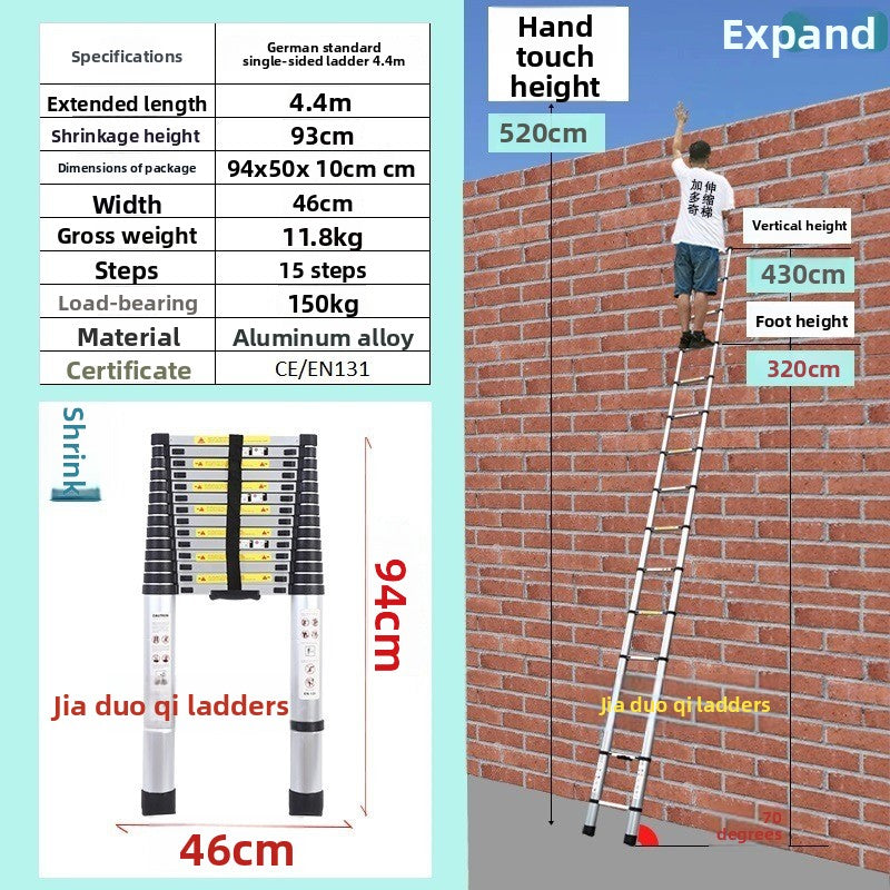 Aluminum Telescopic Folding Ladder