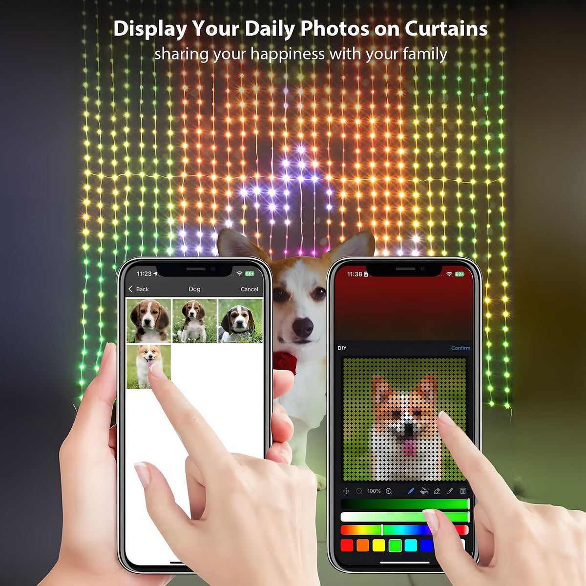 Smart RGB Colorful Graffiti Curtain Lights