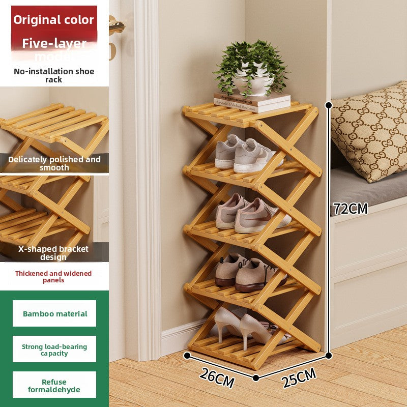 Foldable Bamboo Shoe Rack
