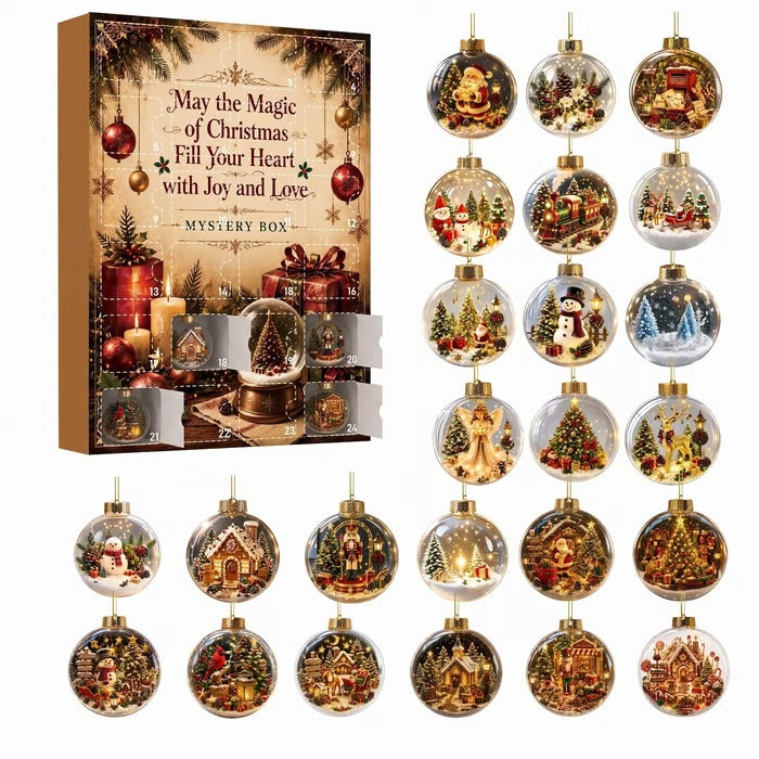 Christmas Advent Calendar Acrylic Blind Box Decoration Collectible Toy