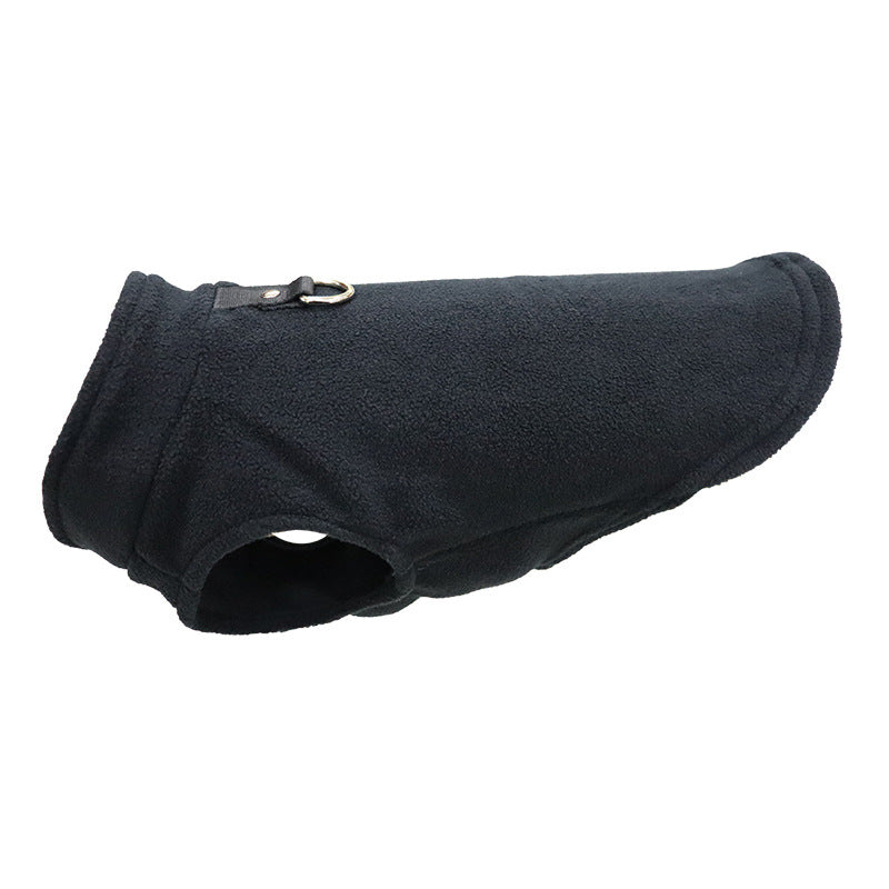Pet Dog Cat Solid Color Outdoor Traction Fleece Vest
