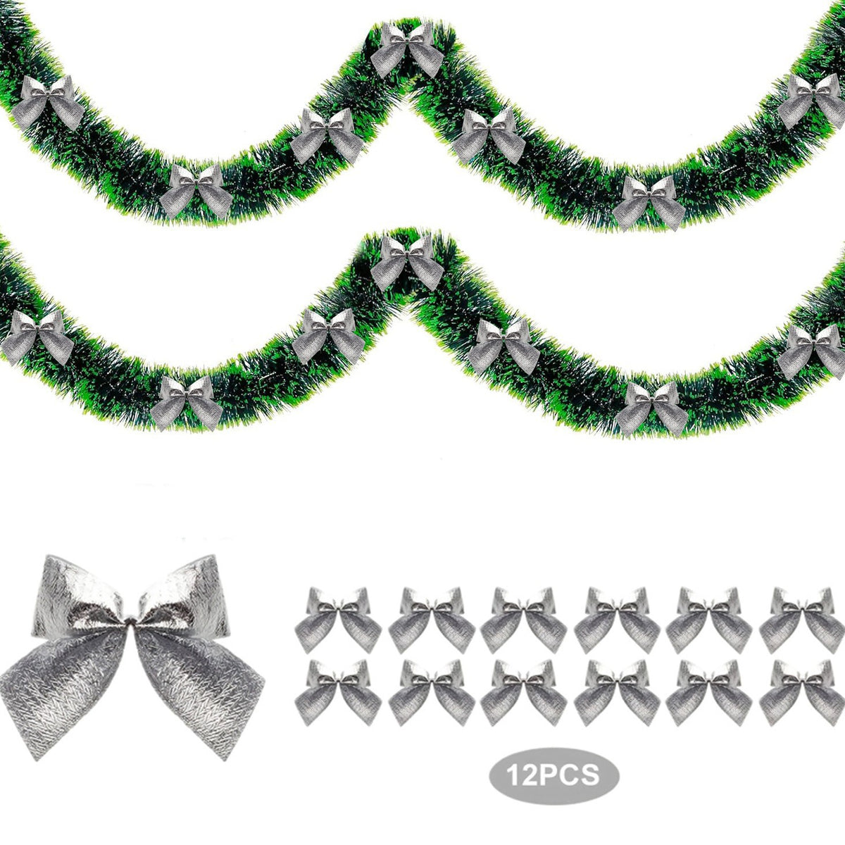 Christmas Tree Garland Ribbon with Bows