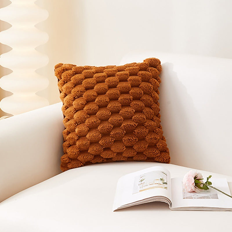 Woven Snowflake Velvet Solid Pillow Cushion Cover