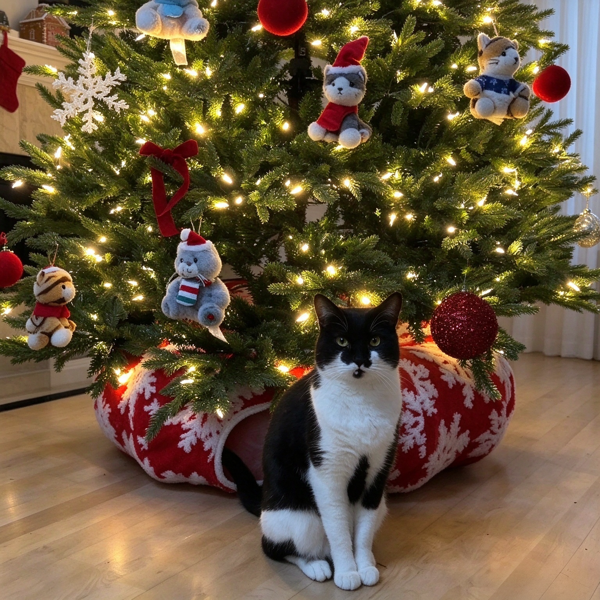 Christmas tunnel cat nest Christmas atmosphere
