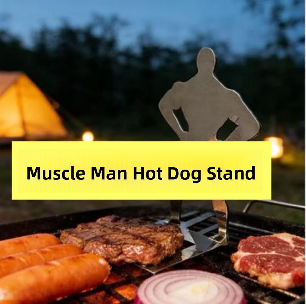 Sausage rack, muscular man hot dog rack