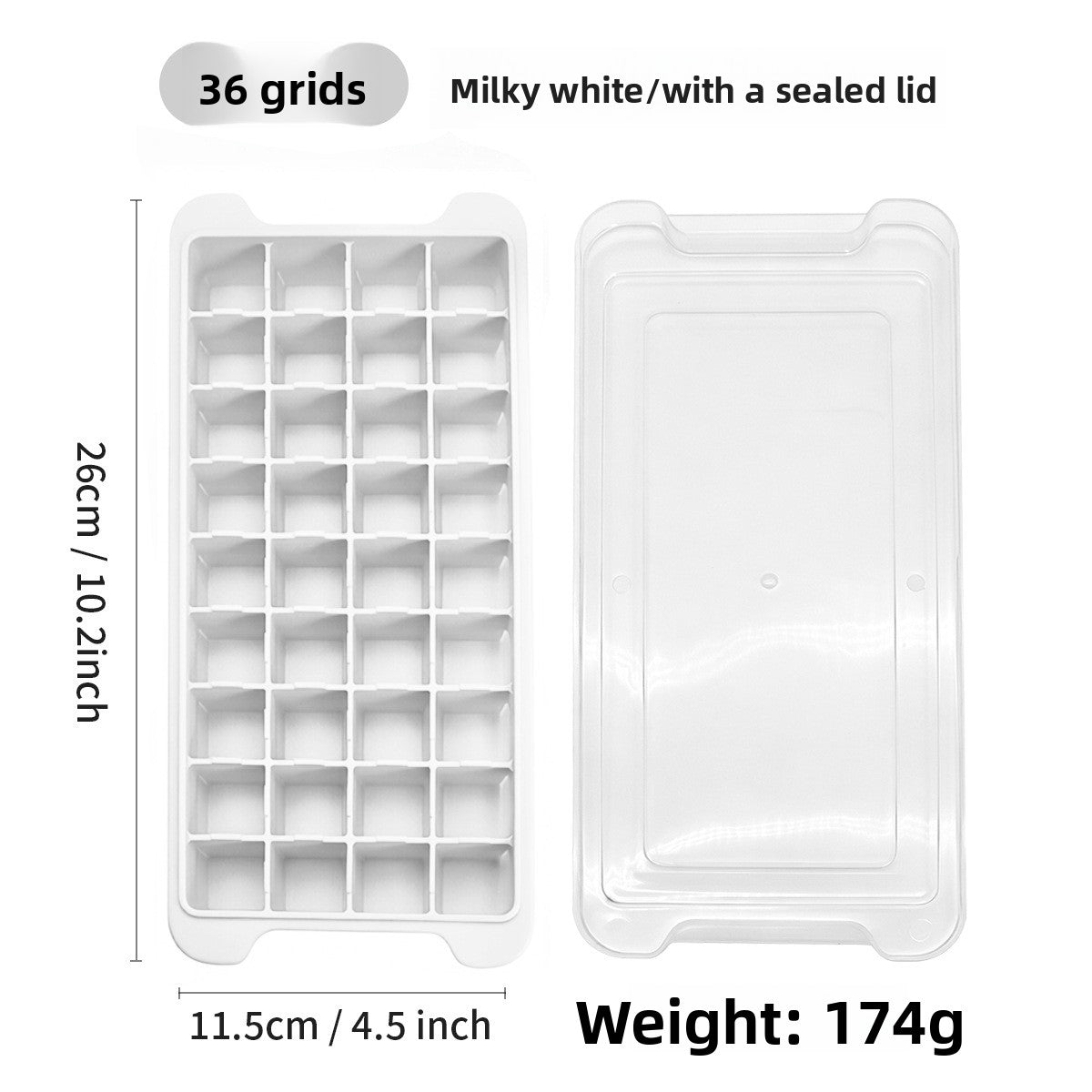 Food Grade Silicone Ice Cube Mold with Lid, Flexible Quick-Freeze Ice Tray, Easy-Release Design