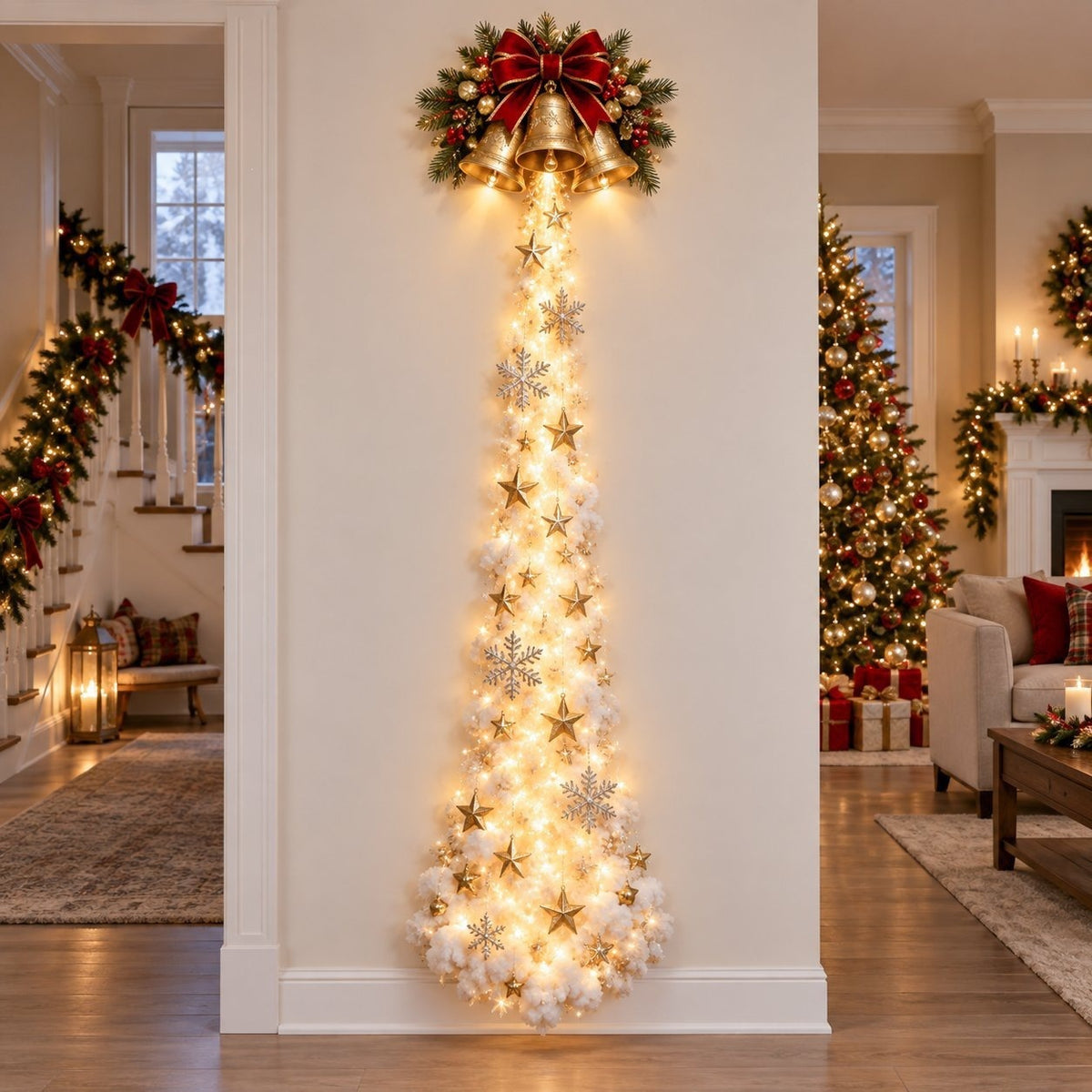 DIY Christmas Magic Trail String Wall Light Kit for Home Holiday Party Decor
