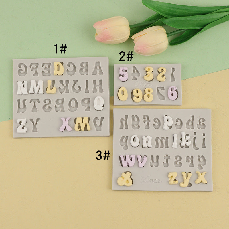 DIY Liquid Silicone Letter Number Mold for Baking Cake Chocolate Fondant Clay