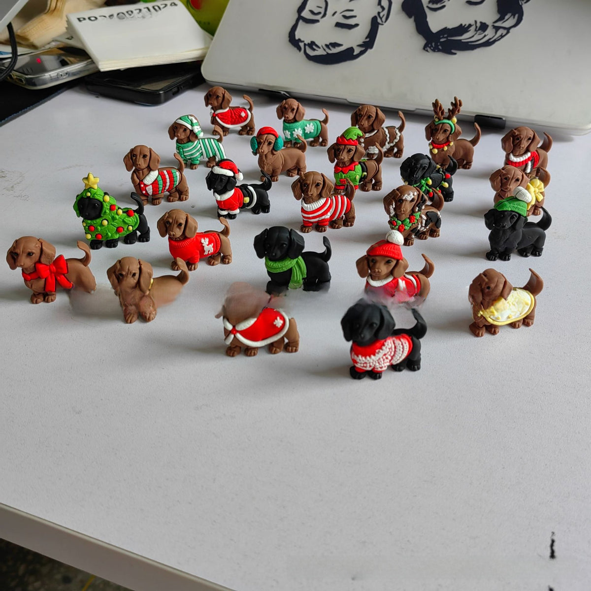 Christmas Dachshund Advent Calendar Blind Box PVC 3D Model