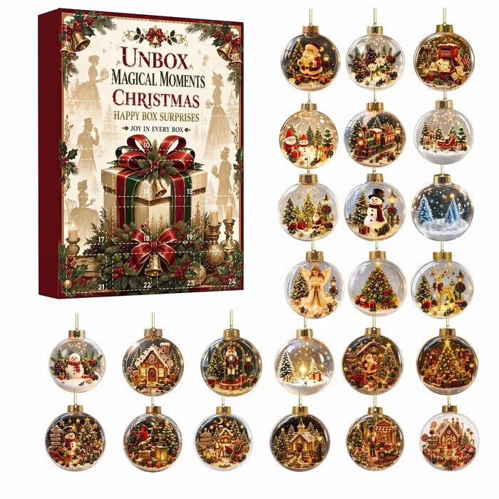 Christmas Advent Calendar Acrylic Blind Box Decoration Collectible Toy