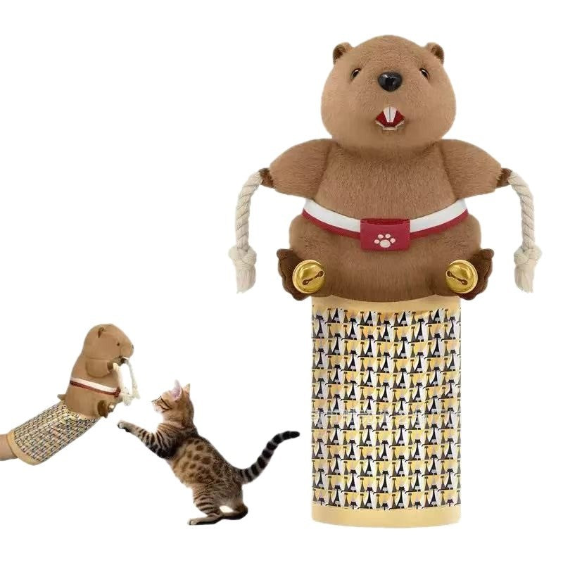 Interactive Plush Cat Wrestling Glove Toy with Embroidery for Pet Play
