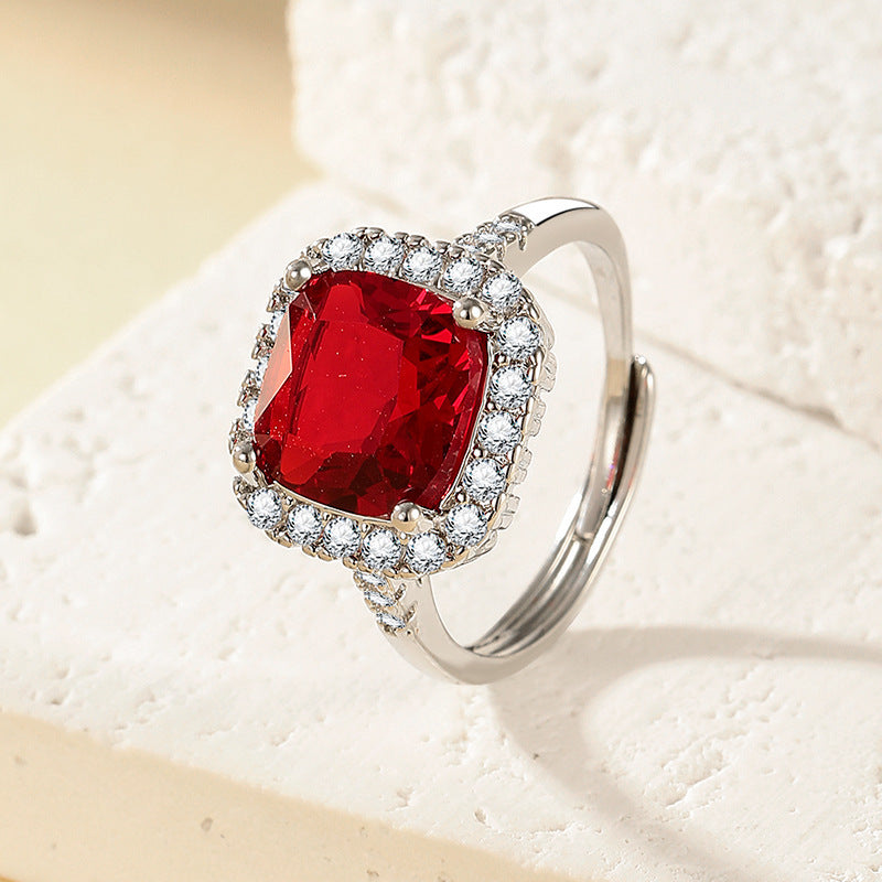 Six-Claw Simulated Diamond Ring